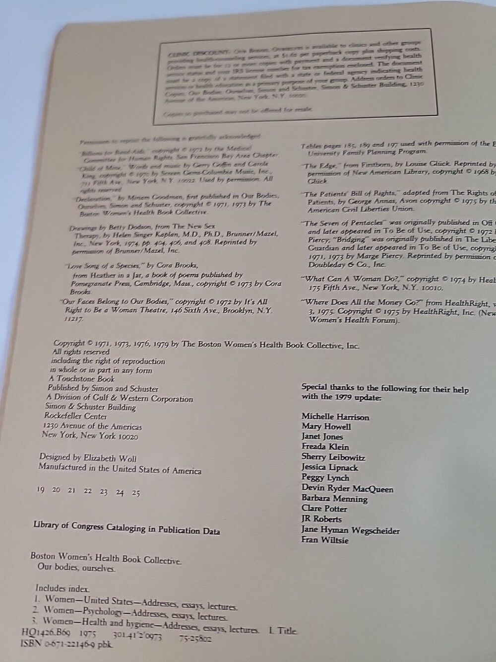 Our Bodies, Ourselves Boston Women's Health Book Collective 1976 2nd Ed - Picture 3 of 5